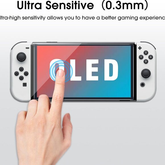 NWT amFilm Nintendo Switch Tempered Glass Screen Protector Compatible 7'' (2021) - Picture 3 of 14